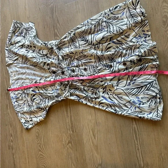 Marine Layer Marine Layer Camila Mini Dress white & blue Foliage size small - Picture 11 of 11